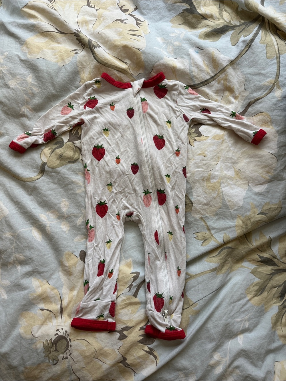 Kyte BABY Strawberry Print One-Piece - White, Red, Pink, Green